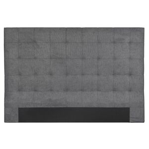 Miliboo Tete de lit capitonnee en tissu gris anthracite L180 cm HALCIONA