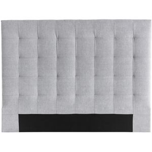 Miliboo Tete de lit capitonnee en tissu gris L140 cm HALCIONA