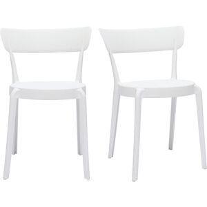 Miliboo Chaises design blanches empilables interieur - exterieur (lot de 2) RIOS