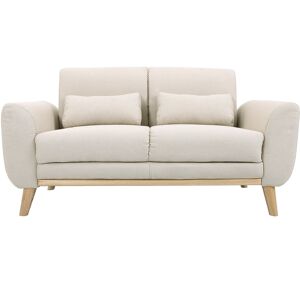 Miliboo Canape scandinave 2 places en tissu beige et bois clair EKTOR