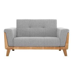 Miliboo Canape scandinave 2 places en tissu gris et bois clair FJORD