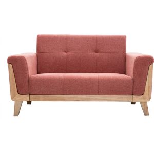 Miliboo Canape scandinave 2 places en tissu terracotta et bois clair FJORD