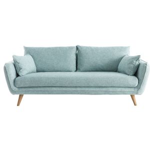 Miliboo Canape scandinave 3 places en tissu bleu glacier et bois clair CREEP