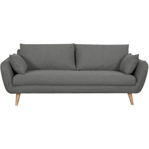 Miliboo Canape scandinave 3 places en tissu gris anthracite et bois clair CREEP