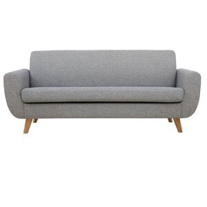 Miliboo Canape scandinave 3 places en tissu gris clair et bois clair PURE