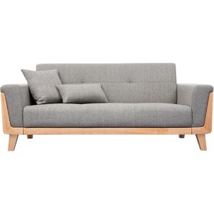 Miliboo Canape scandinave 3 places en tissu gris et bois clair FJORD