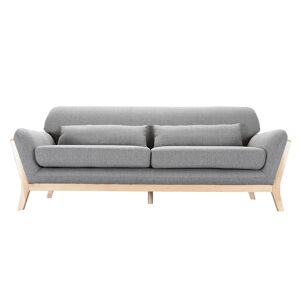 Miliboo Canape scandinave 3 places en tissu gris et bois clair YOKO