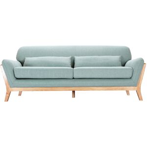 Miliboo Canape scandinave 3 places en tissu vert lagon et bois clair YOKO