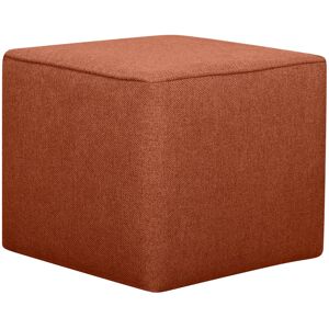 Miliboo Pouf design carre en tissu brique PAVE