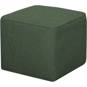 Miliboo Pouf design carre en tissu kaki PAVE