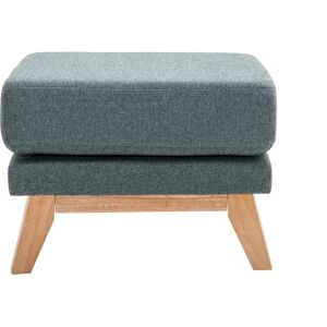 Miliboo Pouf repose-pieds dehoussable scandinave en tissu vert de gris et bois clair OSLO