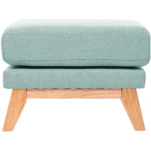 Miliboo Pouf repose pieds dehoussable scandinave en tissu vert lagon et bois clair OSLO