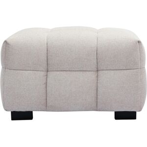 Miliboo Pouf repose-pieds design en tissu effet velours texture beige CORTO