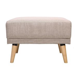 Miliboo Pouf repose pieds scandinave en tissu beige et bois clair ULLA