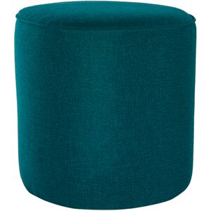 Miliboo Pouf rond en tissu bleu paon D40 cm COQ