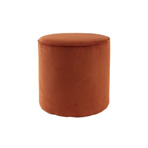 Miliboo Pouf rond en tissu velours côtele terre brulee D40 cm LOUIS