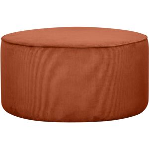 Miliboo Pouf rond en tissu velours côtele terre brulee D70 cm LOUIS