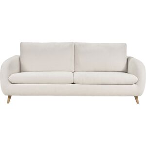 Miliboo Canapé convertible 3-4 places en tissu effet velours beige avec matelas 10 cm LEANDRE - Publicité Miliboo Canapé convertible 3-4 places en tissu effet velours beige avec matelas 10 cm LEANDRE - Publicité