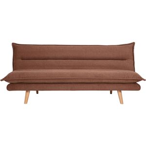Miliboo Canapé convertible 3 places en tissu chenille terre brûlée et bois clair BINGO - Publicité Miliboo Canapé convertible 3 places en tissu chenille terre brûlée et bois clair BINGO - Publicité