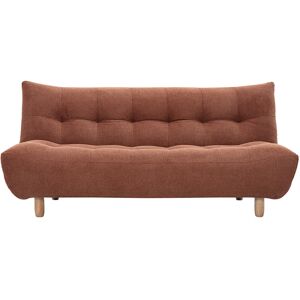 Miliboo Canapé convertible scandinave 3 places en tissu chenille terre brûlée et bois clair YUMI - Publicité Miliboo Canapé convertible scandinave 3 places en tissu chenille terre brûlée et bois clair YUMI - Publicité