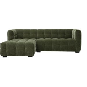 Miliboo Canapé d'angle gauche design 3 places en tissu effet velours vert kaki CORTO - Publicité Miliboo Canapé d'angle gauche design 3 places en tissu effet velours vert kaki CORTO - Publicité