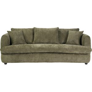 Miliboo Canapé déhoussable 3-4 places design haricot en tissu effet velours texturé vert kaki SACHA - Publicité Miliboo Canapé déhoussable 3-4 places design haricot en tissu effet velours texturé vert kaki SACHA - Publicité