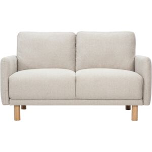 Miliboo Canapé design 2 places en tissu effet velours texturé beige et bois clair BONO - Publicité Miliboo Canapé design 2 places en tissu effet velours texturé beige et bois clair BONO - Publicité