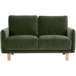 Miliboo Canapé design 2 places en tissu effet velours vert kaki et bois clair BONO - Publicité Miliboo Canapé design 2 places en tissu effet velours vert kaki et bois clair BONO - Publicité