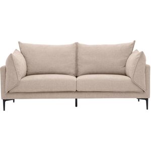 Miliboo Canapé design 3 places en tissu effet velours texturé beige et métal noir MARIUS - Publicité Miliboo Canapé design 3 places en tissu effet velours texturé beige et métal noir MARIUS - Publicité