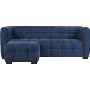 Miliboo Canapé design 3 places et repose-pieds en tissu effet velours texturé bleu foncé CORTO - Publicité Miliboo Canapé design 3 places et repose-pieds en tissu effet velours texturé bleu foncé CORTO - Publicité