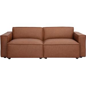 Miliboo Canapé modulable vintage 3 places en cuir marron SPLIT - Publicité Miliboo Canapé modulable vintage 3 places en cuir marron SPLIT - Publicité
