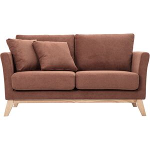 Miliboo Canapé scandinave déhoussable 2 places en tissu chenille terre brûlée et bois clair OSLO - Publicité Miliboo Canapé scandinave déhoussable 2 places en tissu chenille terre brûlée et bois clair OSLO - Publicité
