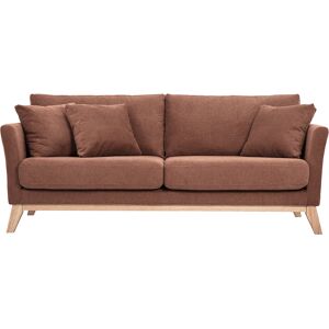 Miliboo Canapé scandinave déhoussable 3 places en tissu chenille terre brûlée et bois clair OSLO - Publicité Miliboo Canapé scandinave déhoussable 3 places en tissu chenille terre brûlée et bois clair OSLO - Publicité