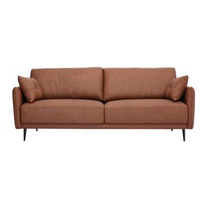 Miliboo Canapé vintage 3 places cuir marron et bois foncé DAVEN - Publicité Miliboo Canapé vintage 3 places cuir marron et bois foncé DAVEN - Publicité