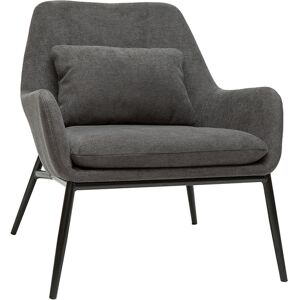 Miliboo Fauteuil design en tissu effet velours gris foncé et métal noir MAXINE - Publicité Miliboo Fauteuil design en tissu effet velours gris foncé et métal noir MAXINE - Publicité