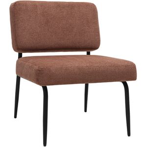 Miliboo Fauteuil en tissu chenille terre brûlée et métal noir VEDANA - Publicité Miliboo Fauteuil en tissu chenille terre brûlée et métal noir VEDANA - Publicité