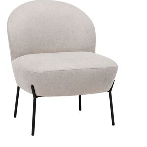 Miliboo Fauteuil en tissu effet velours texturé beige et métal noir BELEY - Publicité Miliboo Fauteuil en tissu effet velours texturé beige et métal noir BELEY - Publicité
