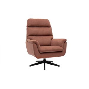 Miliboo Fauteuil pivotant en tissu chenille terre brûlée et métal noir JONAH - Publicité Miliboo Fauteuil pivotant en tissu chenille terre brûlée et métal noir JONAH - Publicité