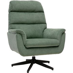 Miliboo Fauteuil pivotant en tissu chenille vert kaki et métal noir JONAH - Publicité Miliboo Fauteuil pivotant en tissu chenille vert kaki et métal noir JONAH - Publicité