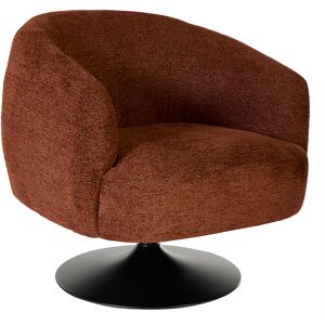 Miliboo Fauteuil pivotant en tissu effet chenille brossé terre brûlée et métal noir BOWIE - Publicité Miliboo Fauteuil pivotant en tissu effet chenille brossé terre brûlée et métal noir BOWIE - Publicité