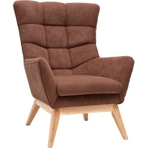 Miliboo Fauteuil scandinave en tissu chenille terre brûlée et bois clair BRODY - Publicité Miliboo Fauteuil scandinave en tissu chenille terre brûlée et bois clair BRODY - Publicité