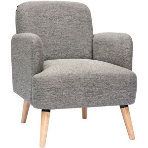 Miliboo Fauteuil scandinave en tissu gris clair et bois clair ISKO - Publicité Miliboo Fauteuil scandinave en tissu gris clair et bois clair ISKO - Publicité