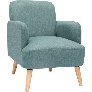 Miliboo Fauteuil scandinave en tissu vert de gris et bois clair ISKO - Publicité Miliboo Fauteuil scandinave en tissu vert de gris et bois clair ISKO - Publicité