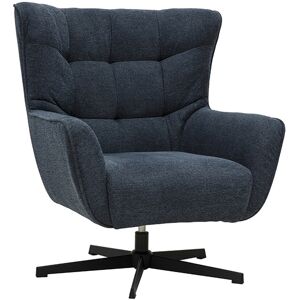 Miliboo Fauteuil scandinave pivotant en tissu effet velours texturé bleu foncé et métal AVERY - Publicité Miliboo Fauteuil scandinave pivotant en tissu effet velours texturé bleu foncé et métal AVERY - Publicité