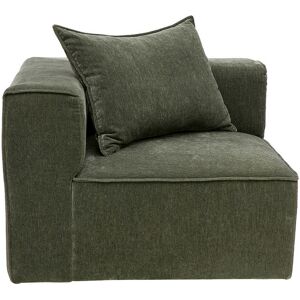 Miliboo Module d'angle gauche pour canapé en tissu effet velours vert kaki KERRY - Publicité Miliboo Module d'angle gauche pour canapé en tissu effet velours vert kaki KERRY - Publicité