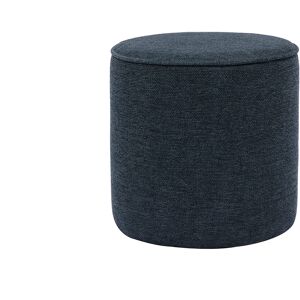 Miliboo Pouf rond en tissu effet velours texturé bleu foncé D40 cm PAUL - Publicité Miliboo Pouf rond en tissu effet velours texturé bleu foncé D40 cm PAUL - Publicité