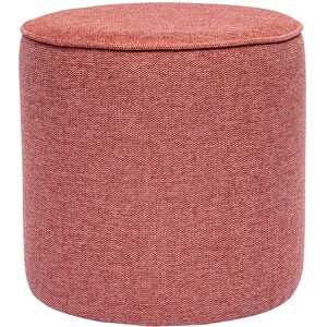 Miliboo Pouf rond en tissu effet velours texturé terracotta D40 cm PAUL - Publicité Miliboo Pouf rond en tissu effet velours texturé terracotta D40 cm PAUL - Publicité