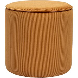 Miliboo Pouf rond en tissu velours côtelé jaune curry D40 cm PAUL - Publicité Miliboo Pouf rond en tissu velours côtelé jaune curry D40 cm PAUL - Publicité