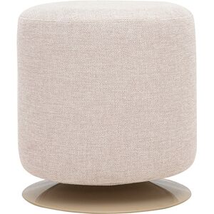 Miliboo Pouf rond pivotant en tissu effet velours texturé beige et métal D39.5 cm VOLNAY - Publicité Miliboo Pouf rond pivotant en tissu effet velours texturé beige et métal D39.5 cm VOLNAY - Publicité