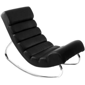 Miliboo Rocking chair design noir et acier chromé TAYLOR - Publicité Miliboo Rocking chair design noir et acier chromé TAYLOR - Publicité